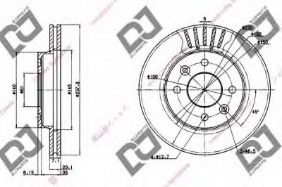 DJ PARTS bd1272 -  Тормозной диск